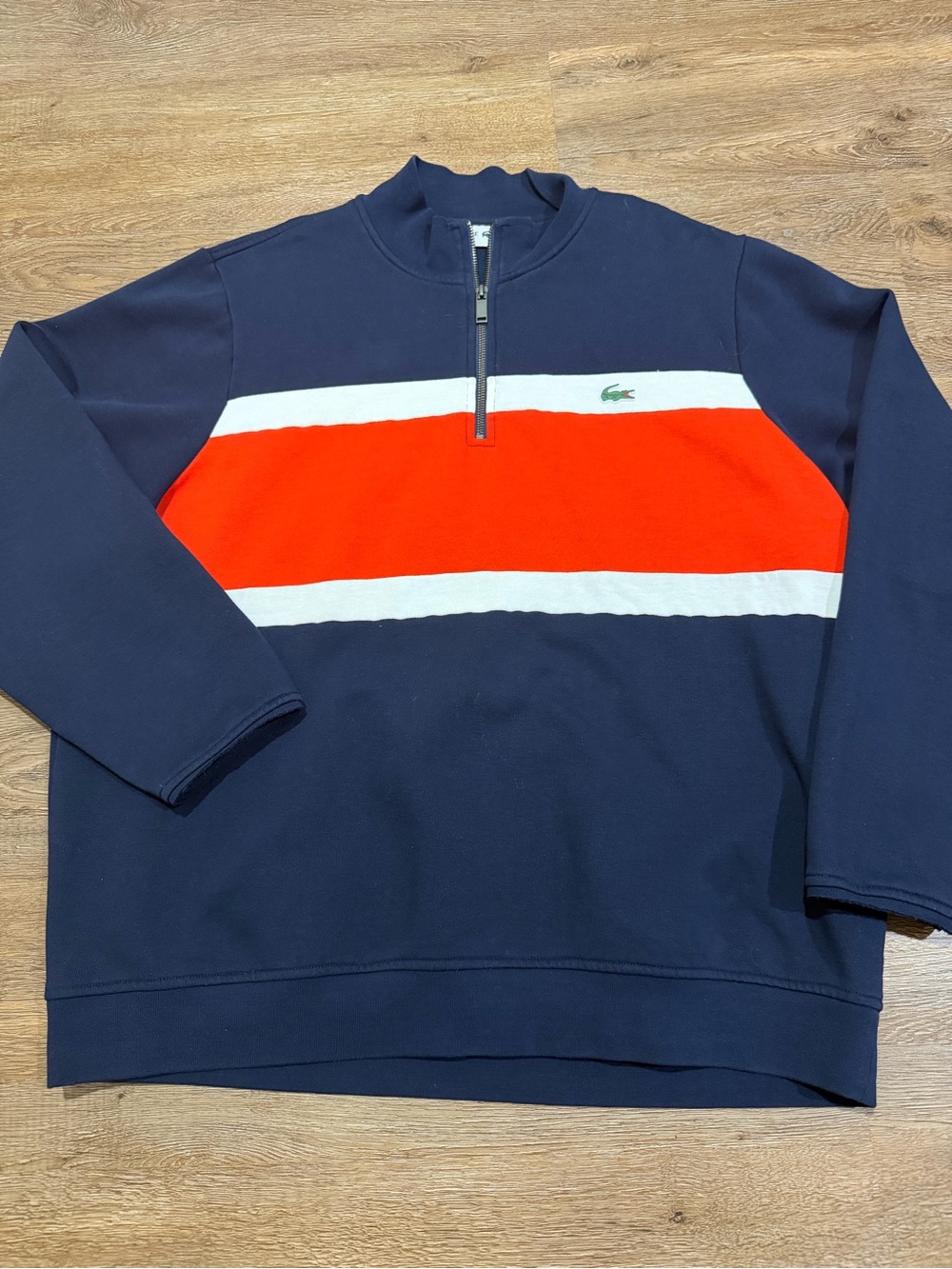 Lacoste Men’s Quarter-Zip Colorblock Pullover Sweatshirt - 2XL-3XL - Picture 2 of 8